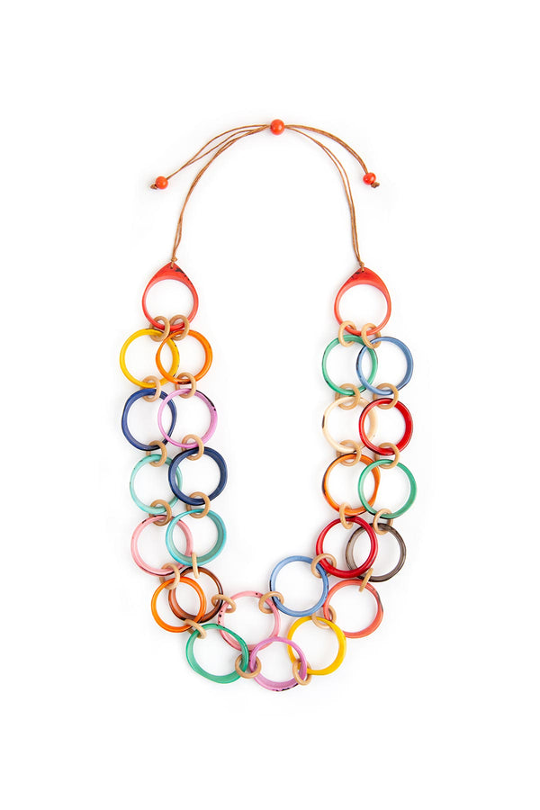 Organic Tagua Ring of Life Necklace - Multi Tones