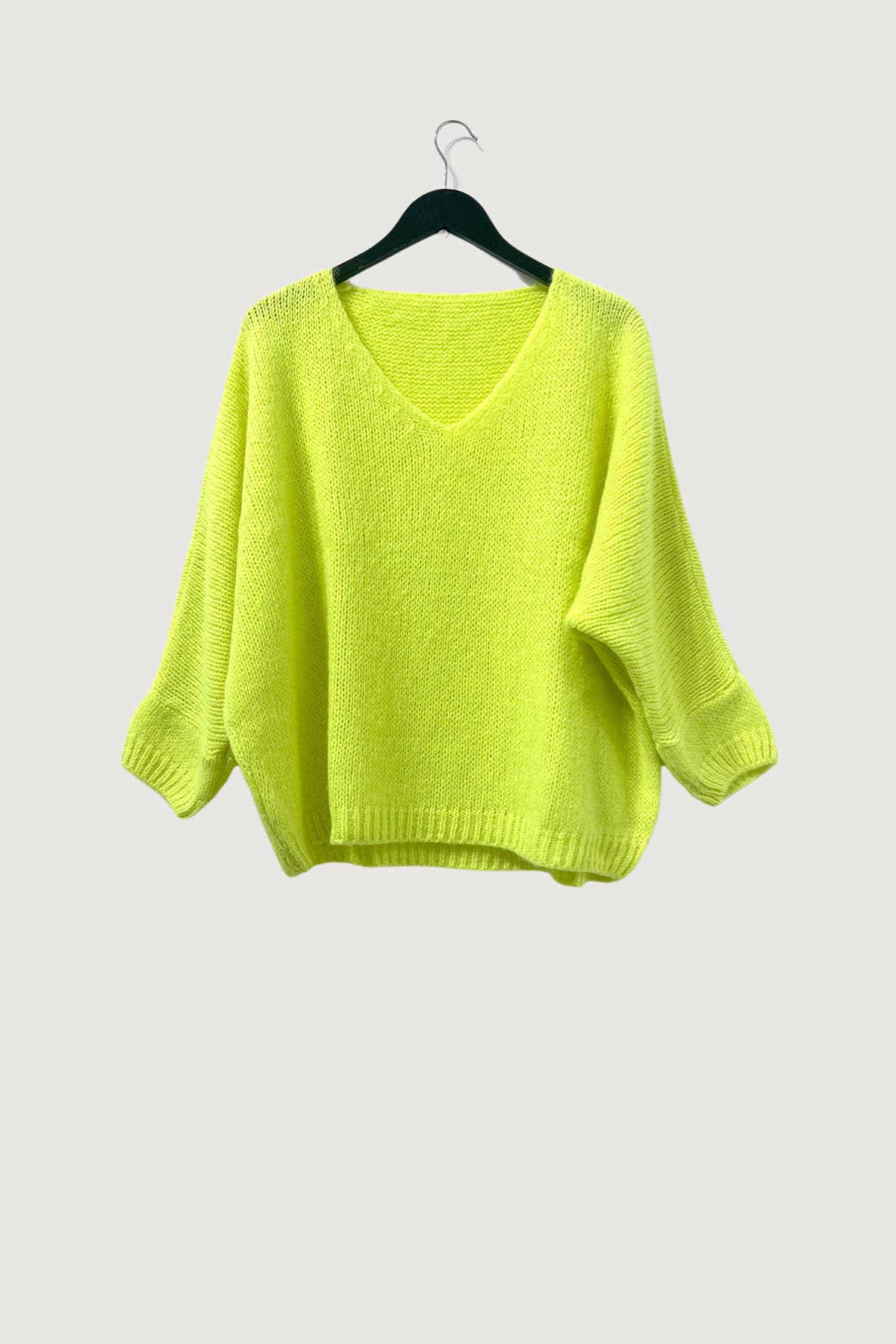 Mia Strada London Oversized Jumper In Neon Lime