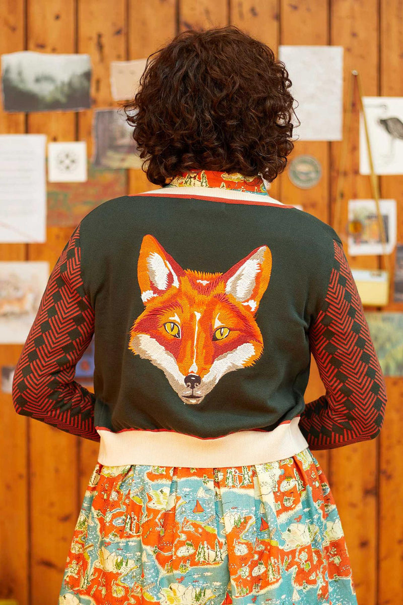 Palava Vera Green Fox Embroidered Cardigan – Mia Strada London