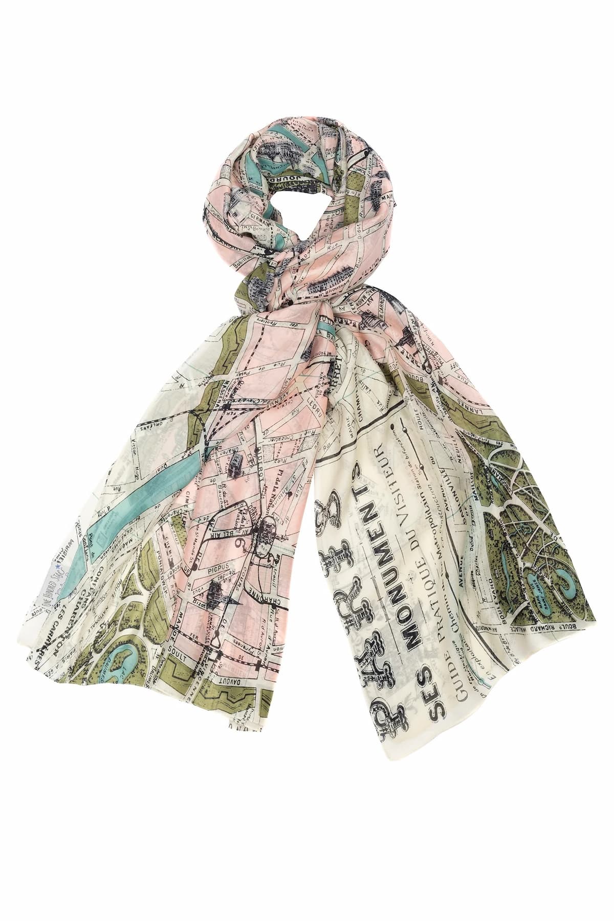 One Hundred Stars Paris Map Scarf