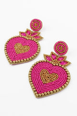 My Doris Pink Heart Statement Earrings