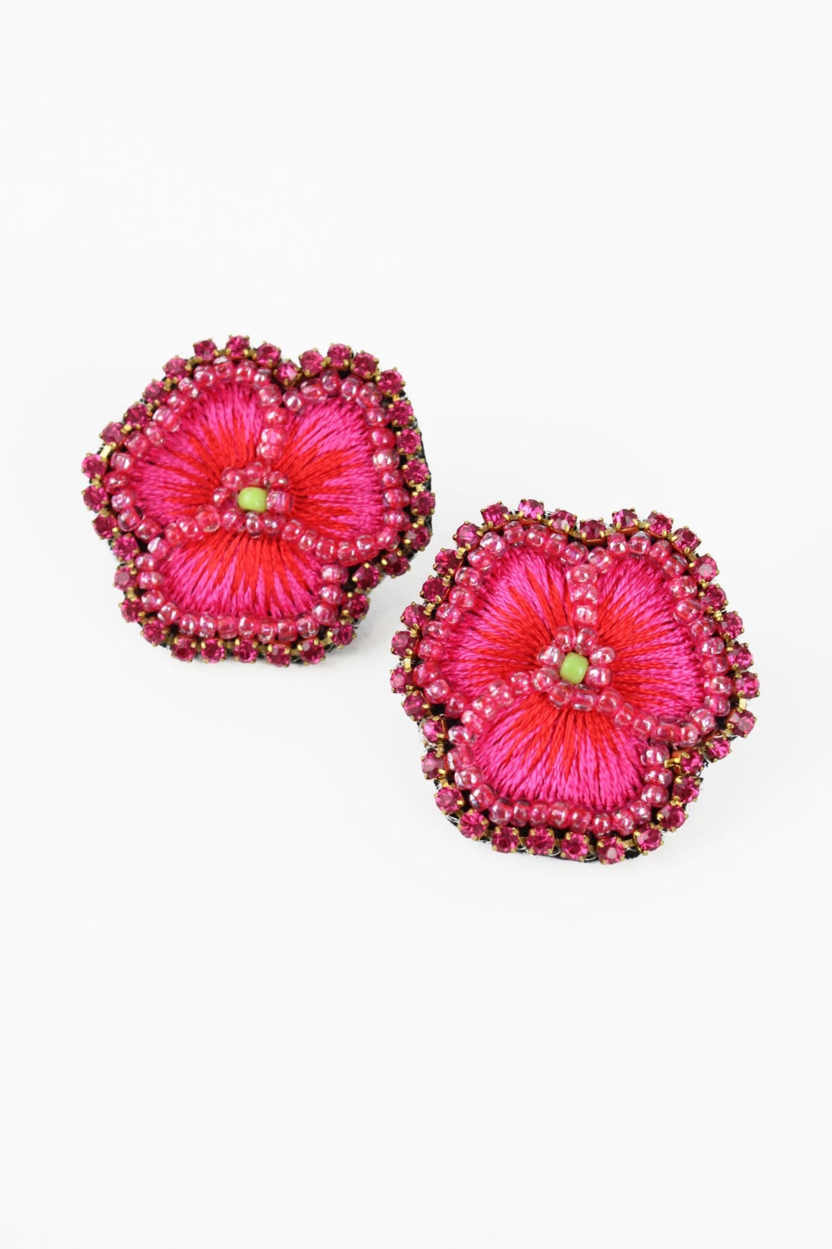 My Doris Pink Pansy Stud Earring