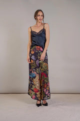 One Hundred Stars Primula Black Crepe Palazzo Pants