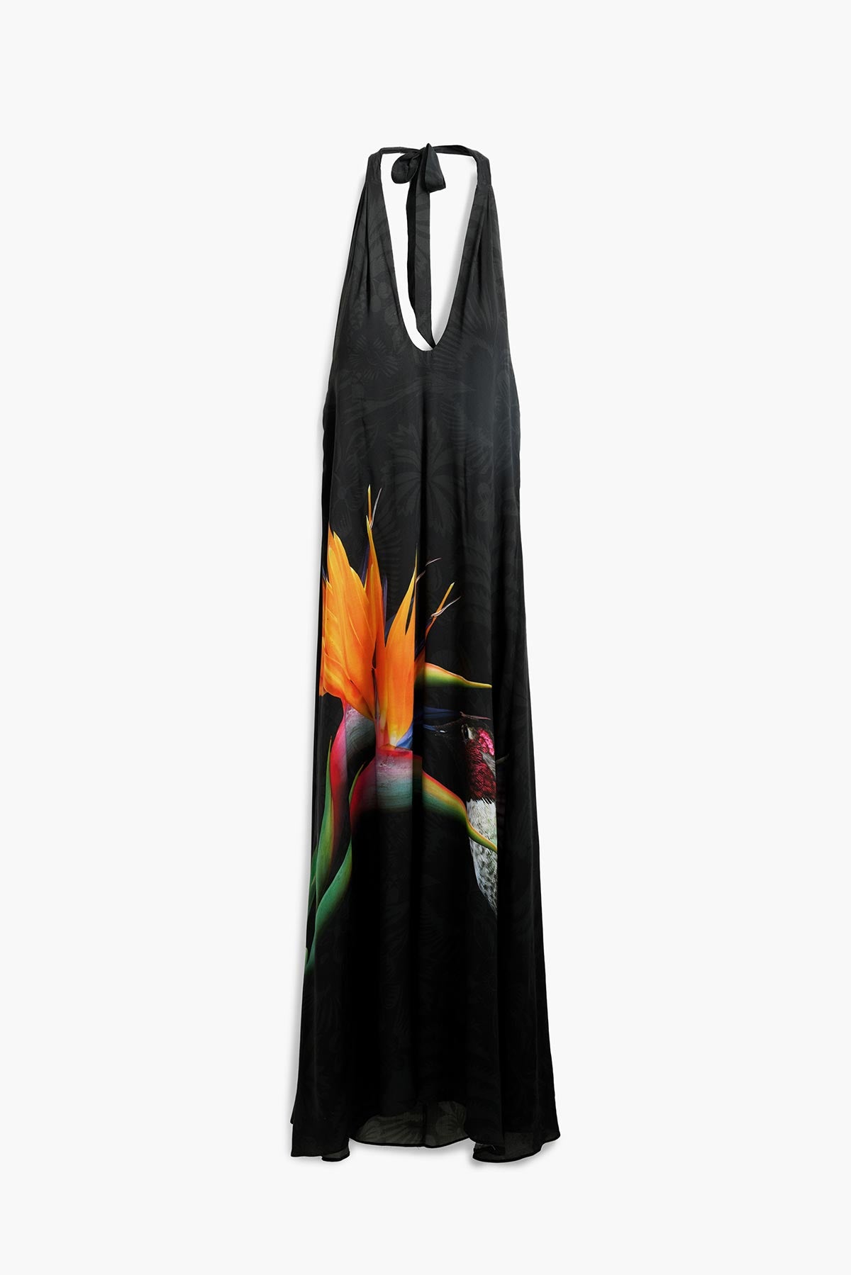 Desigual Printed Long Dress In Black