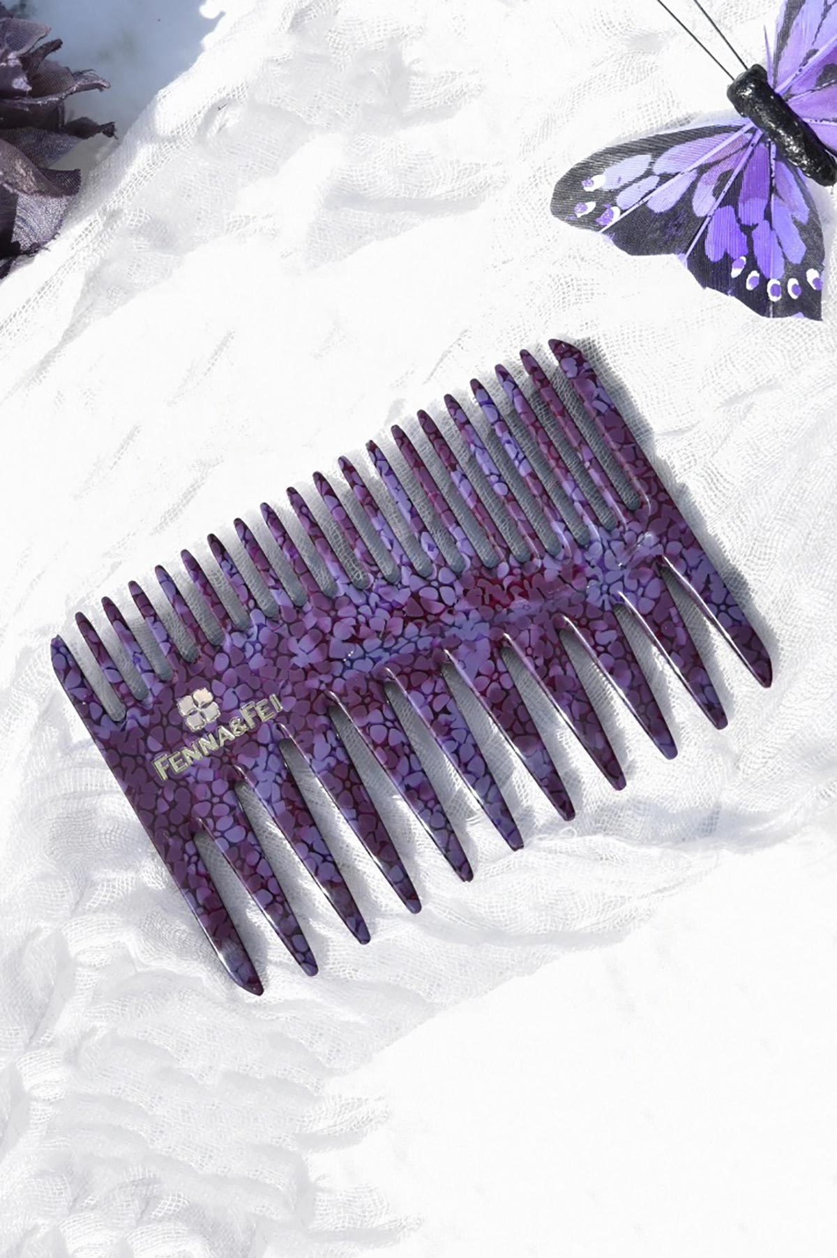 Fenna And Fei Purple Bloom Duet Comb