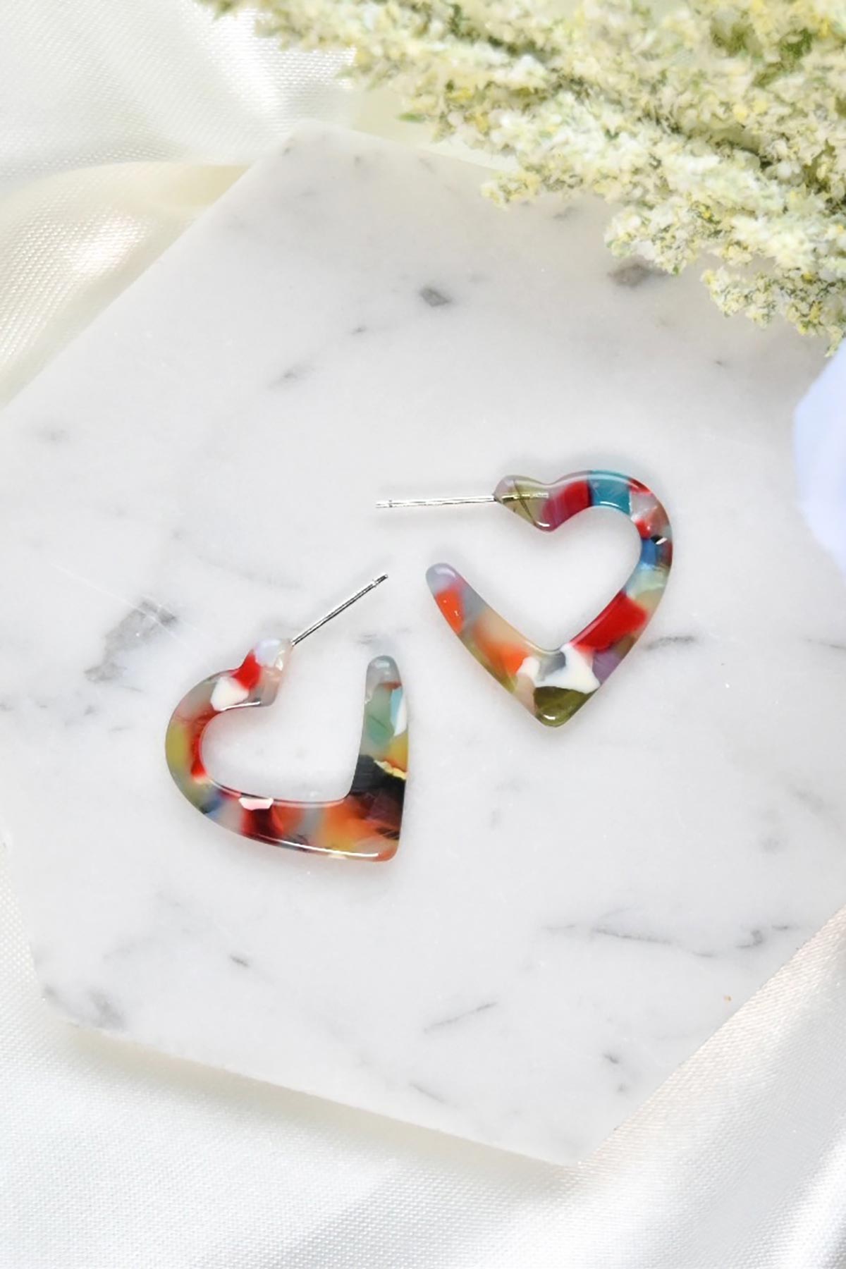 Fenna And Fei Rainbow Mini Heart Hoops