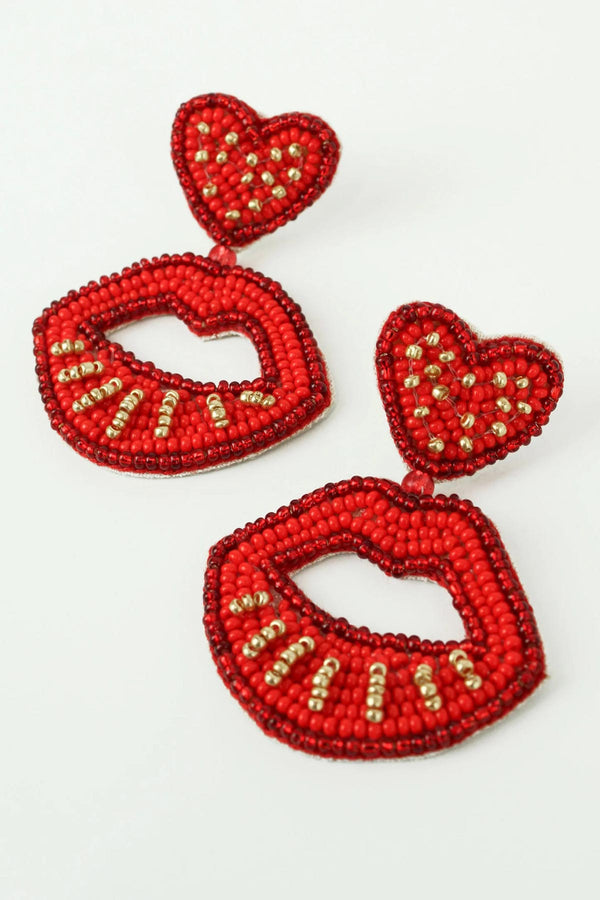 My Doris Red Lip Earrings