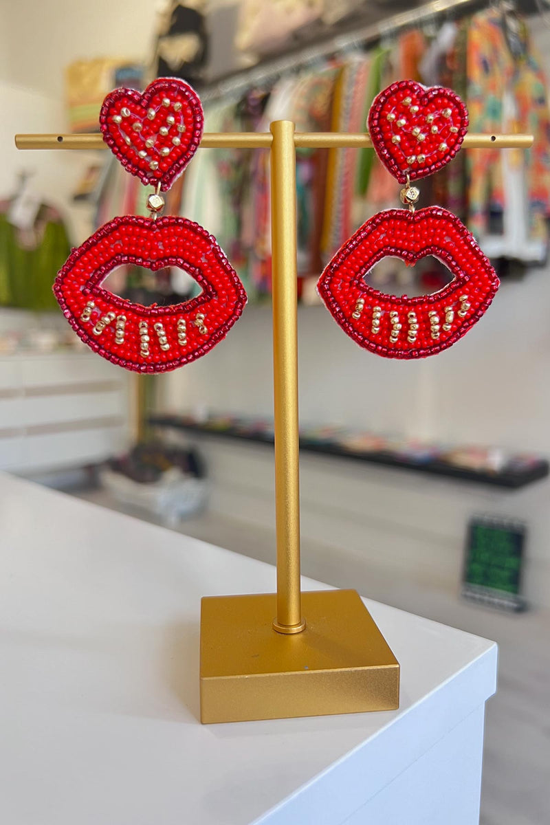 My Doris Red Lip Earrings