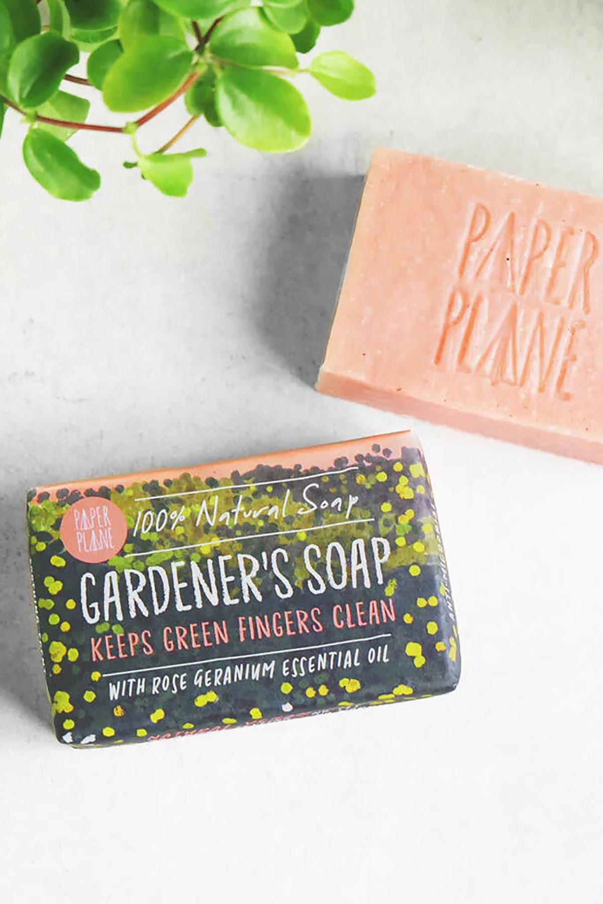 Paper Plane Rose Geranium Gardener's Soap 100% Natural Vegan