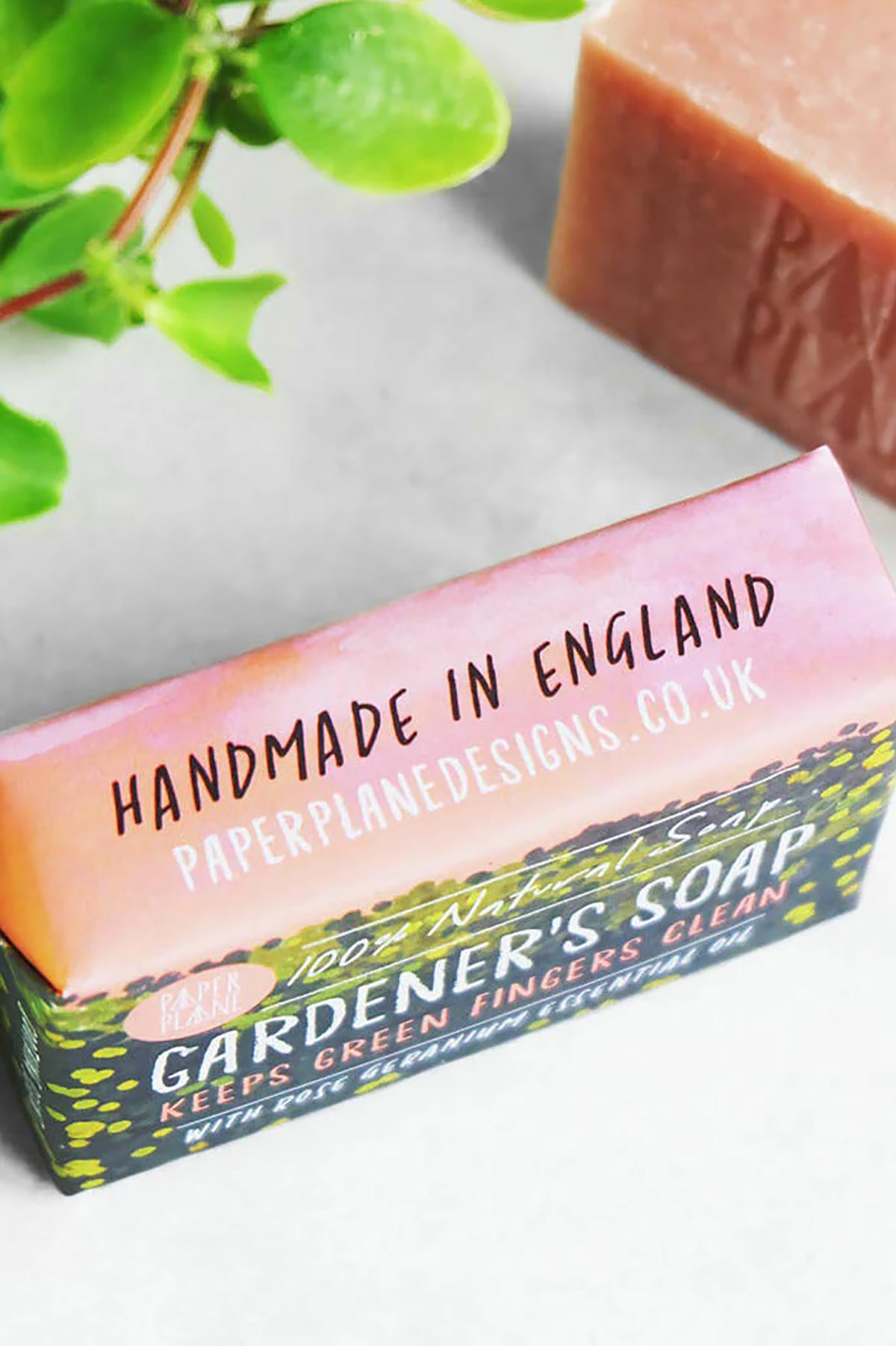 Paper Plane Rose Geranium Gardener's Soap 100% Natural Vegan