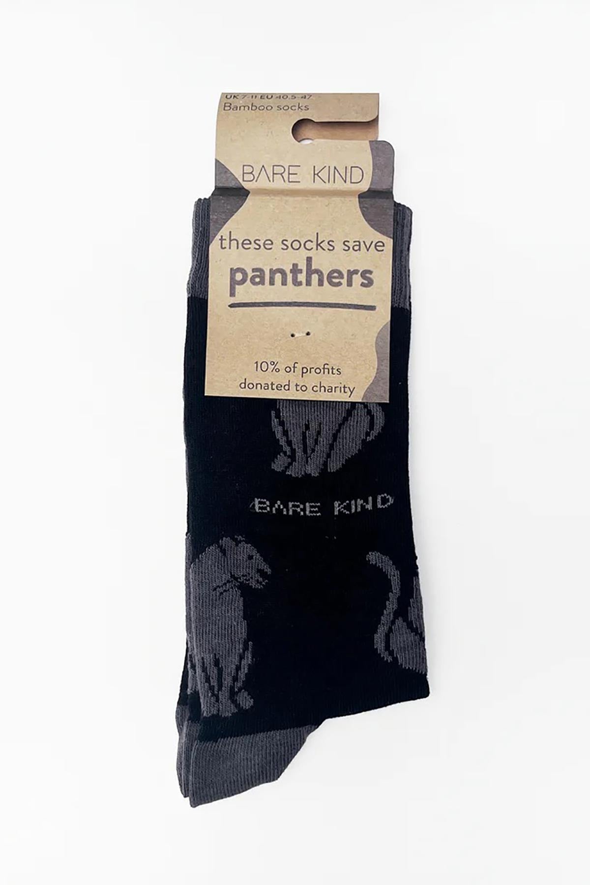 Bare Kind Save The Black Panther Bamboo Socks