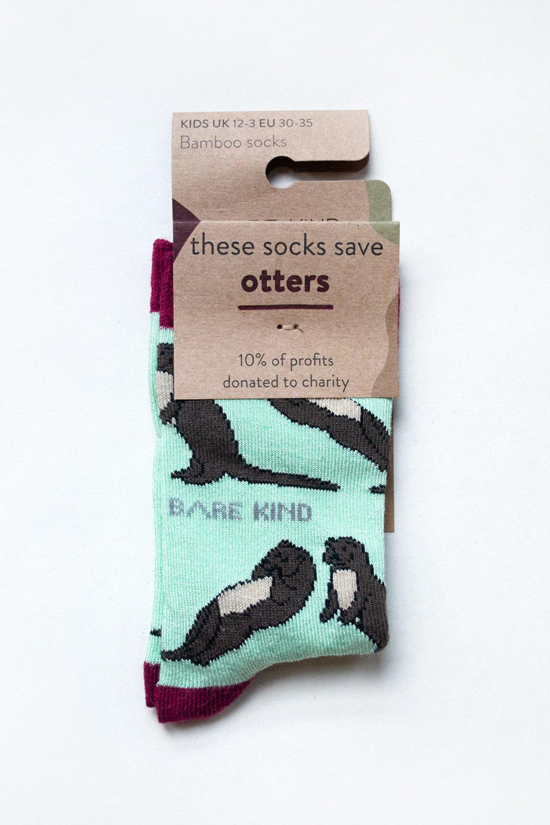 Bare Kind Save The Otters Bamboo Socks For Kids