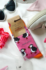 Bare Kind Save The Pink Puffin Bamboo Socks