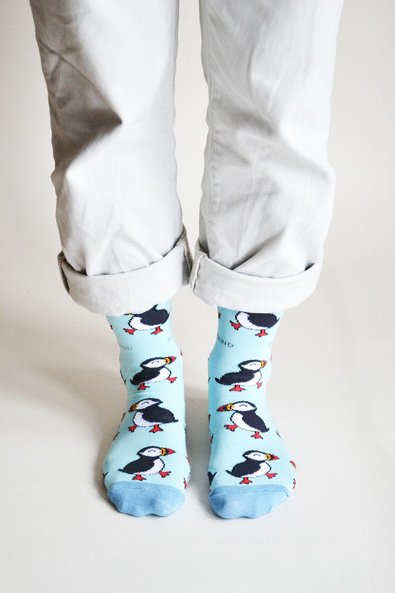 Bare Kind Save The Puffins Bamboo Socks