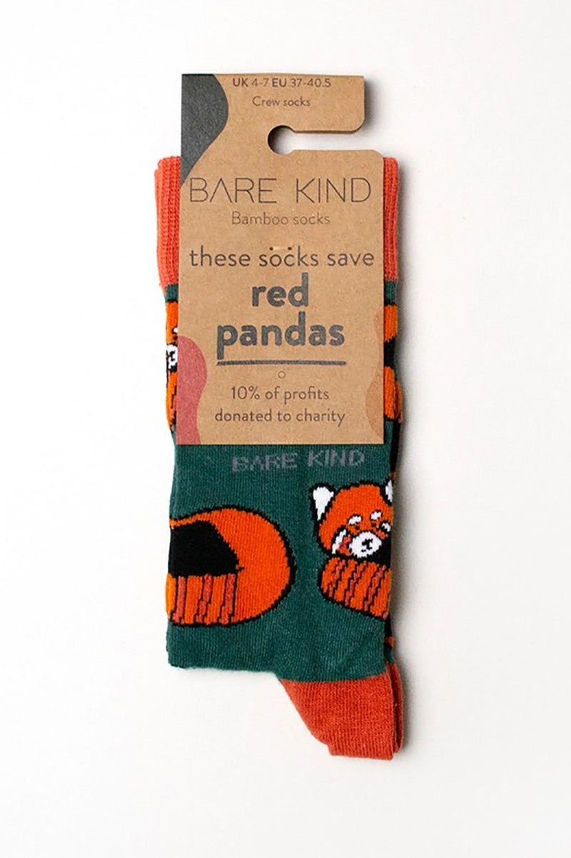 Bare Kind Save The Red Pandas Bamboo Socks