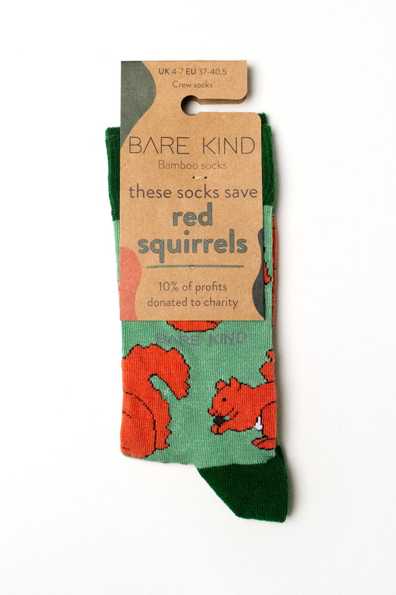 Bare Kind Save The Red Squirrels Bamboo Socks