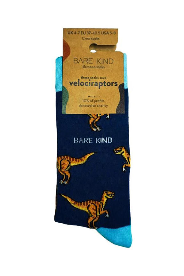 Bare Kind Save The Velociraptors Bamboo Socks