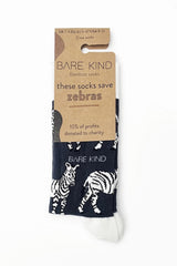 Bare Kind Save The Zebras Bamboo Socks