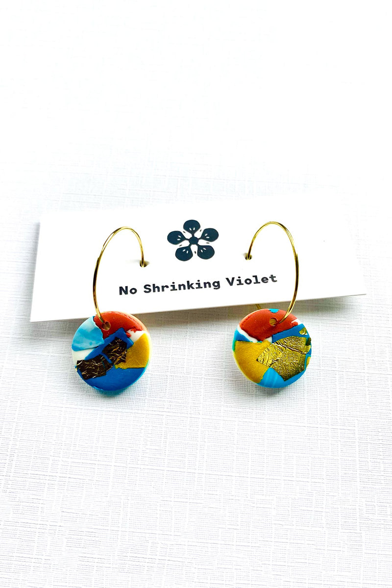 No Shrinking Violet Sea Country Mini Gold Hoop Earrings