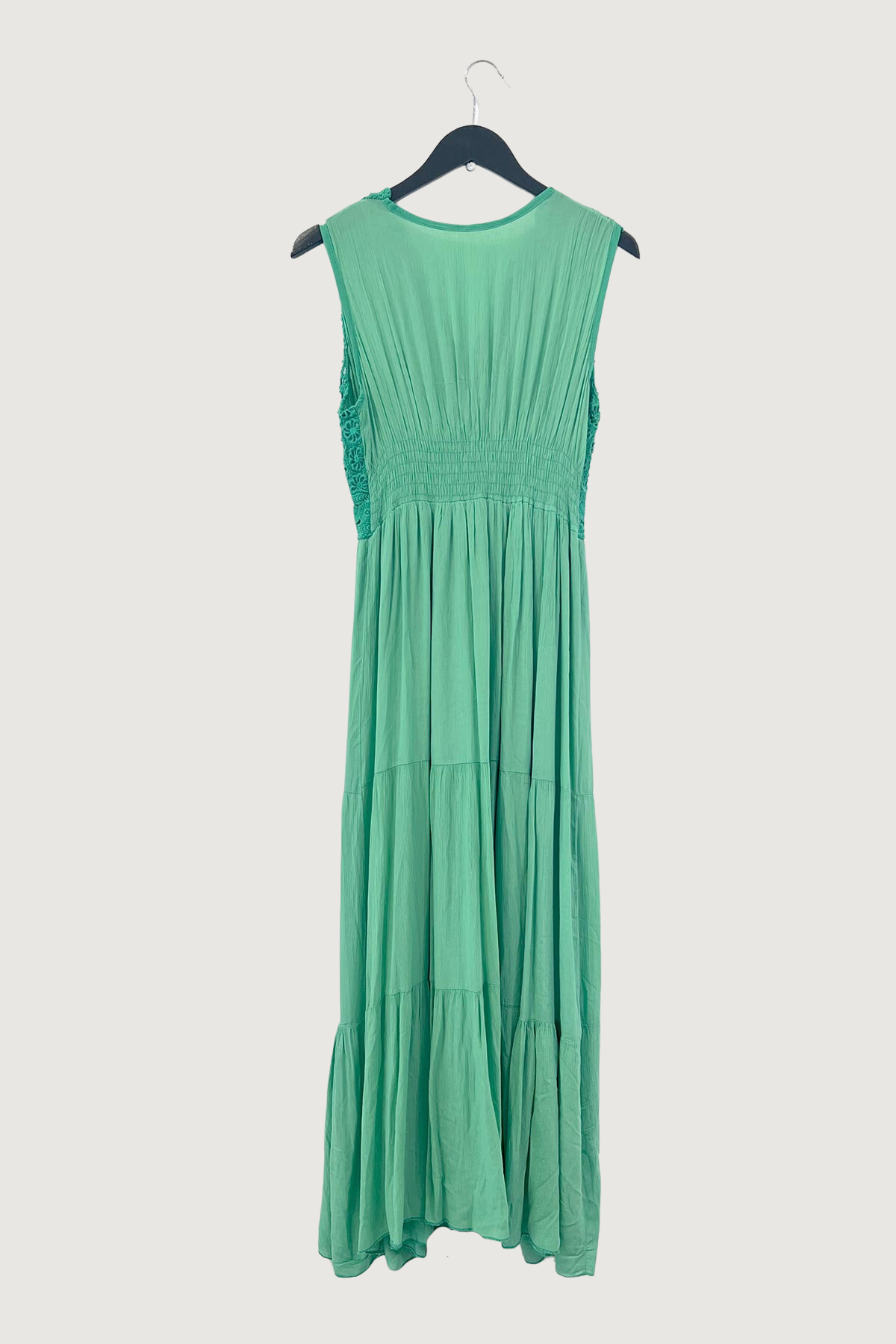 Mia Strada Sleeveless Lace Front Maxi Dress in Green