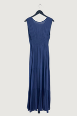 Mia Strada Sleeveless Lace Front Maxi Dress in Navy