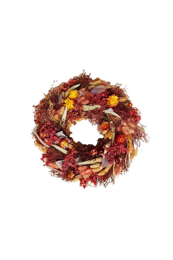 Wildflowers By Floriette Small Dried Flower Christmas Wreath In Terra