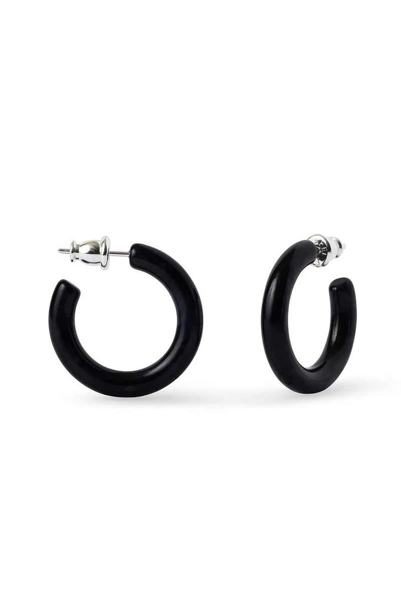 FennaAndFei Small Hoop Earrings In Bio Black