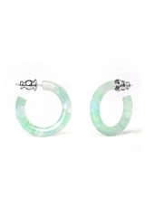 FennaAndFei Small Hoop Earrings In Lily Pad