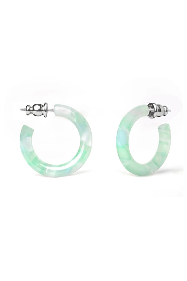 FennaAndFei Small Hoop Earrings In Lily Pad