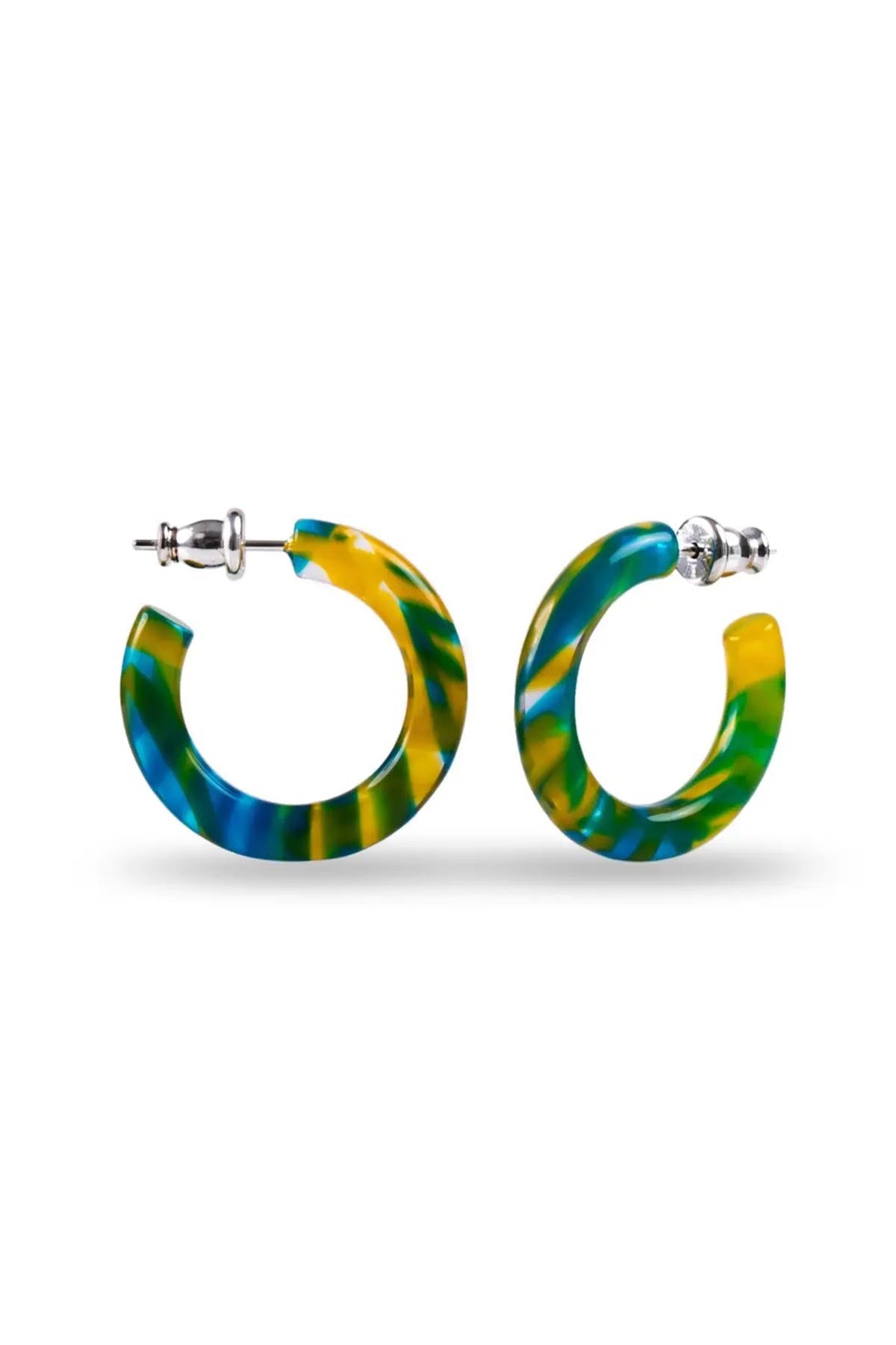 FennaAndFei Small Hoop Earrings In Parakeet