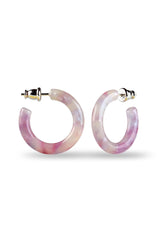 FennaAndFei Small Hoop Earrings In Pink Pegasus