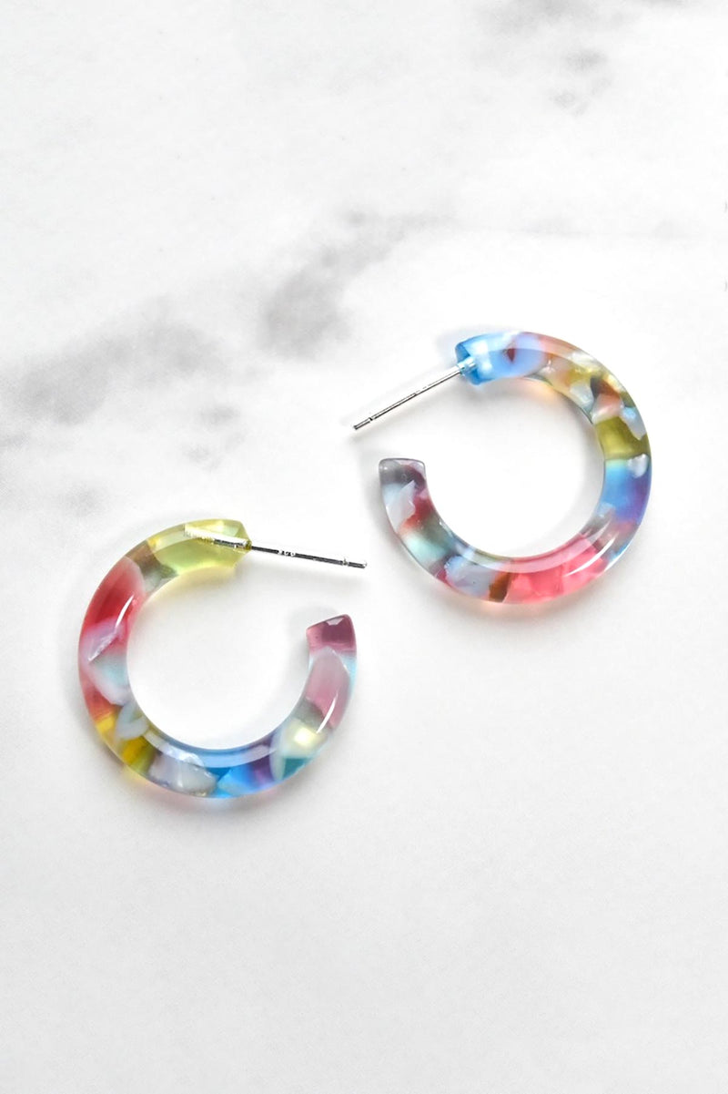 FennaAndFei Small Hoop Earrings In Sea Glass