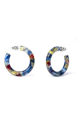 FennaAndFei Small Hoop Earrings In Stained Glass