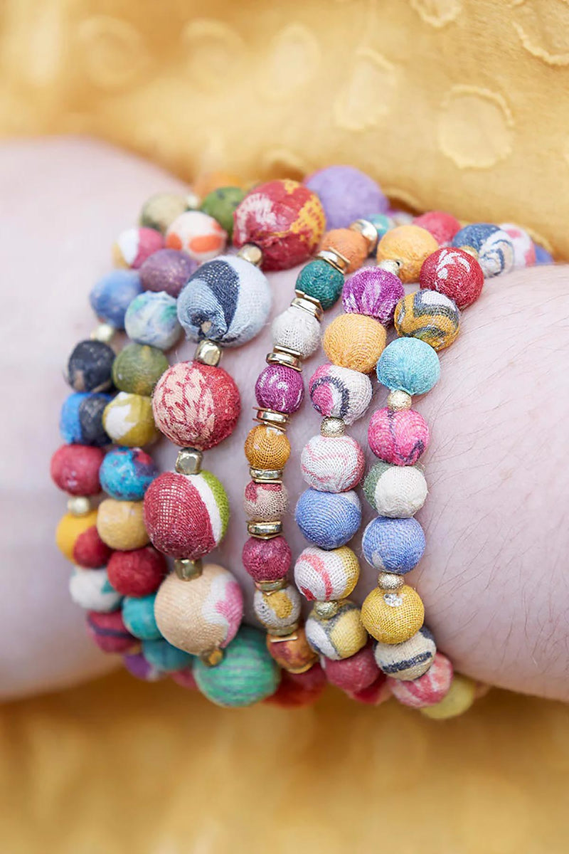 World Finds Small Kantha Bauble Bracelet