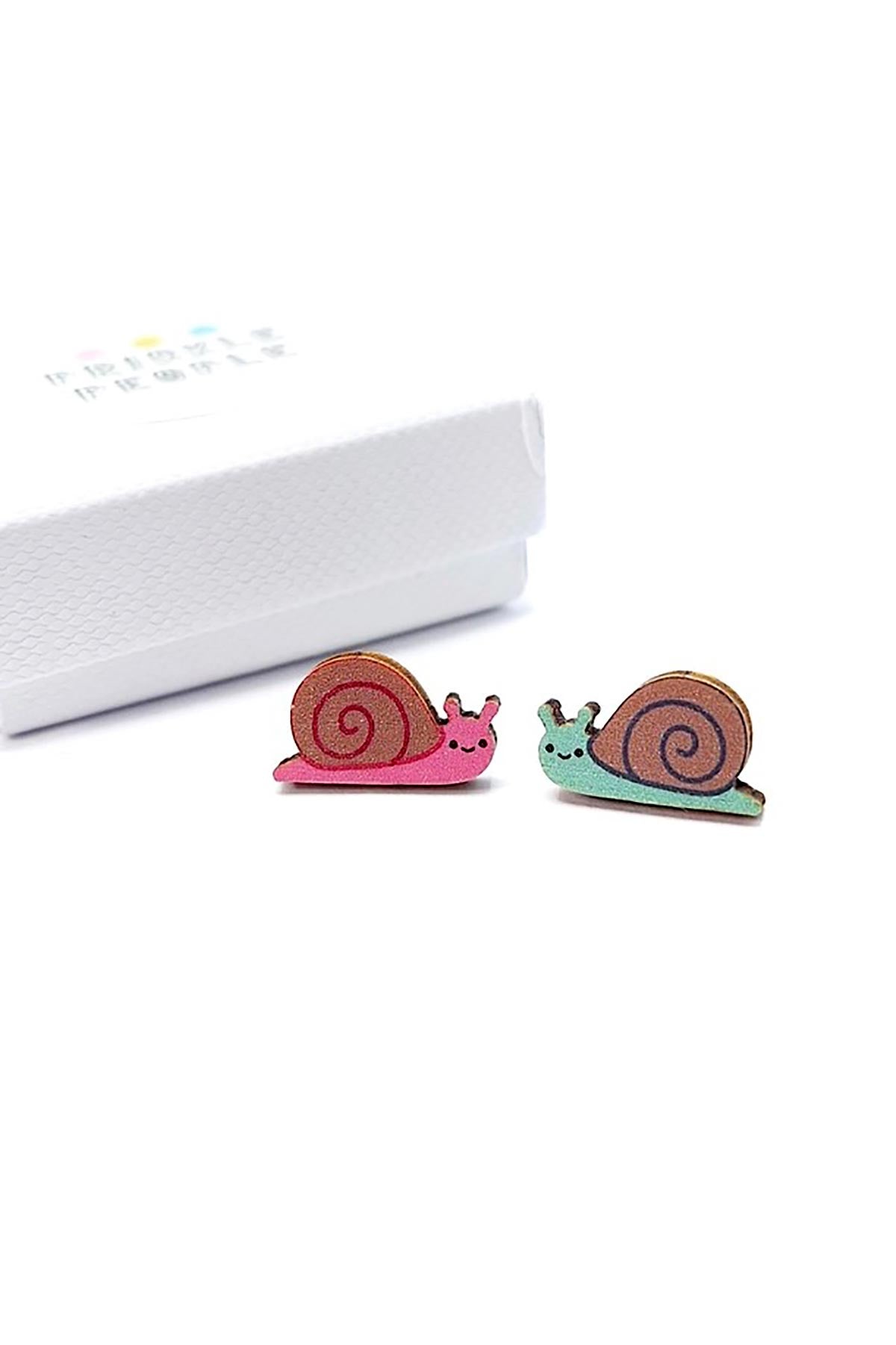 Prickle People Snail Wooden Stud Earrings