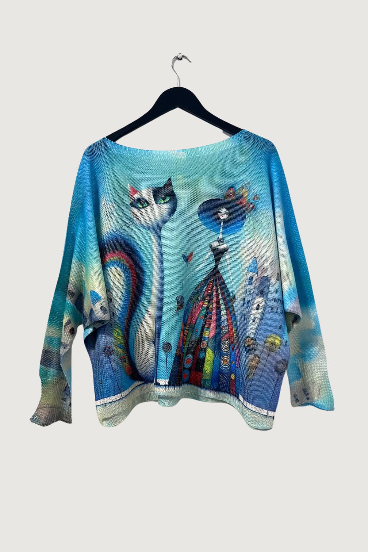 Mia Strada London Spring Fairytale Cats Batwing Top