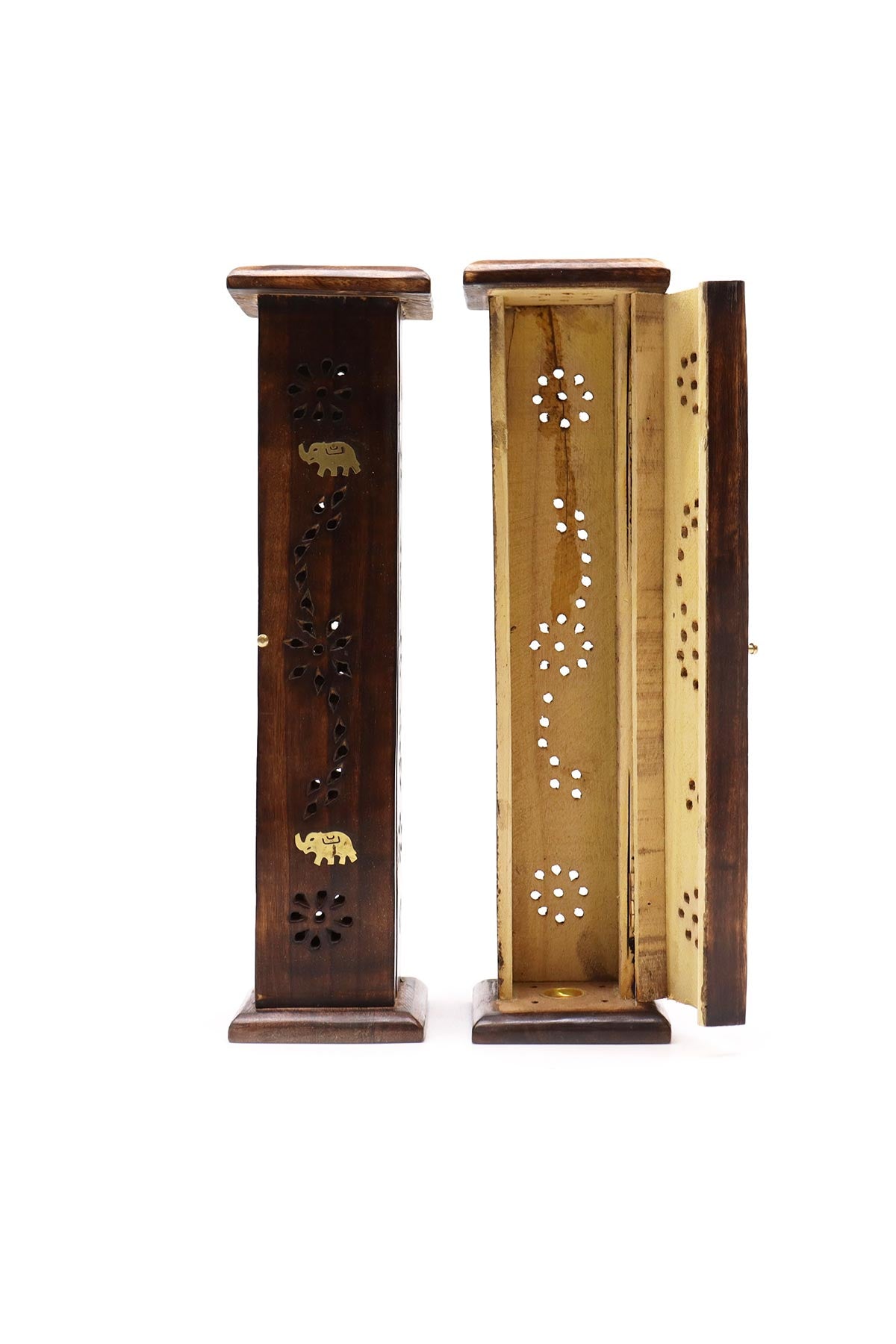 Ancient Wisdom Square Incense Tower Natural Mango Wood