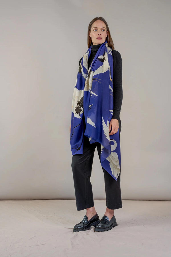 One Hundred Stars Stork Royal Blue Scarf