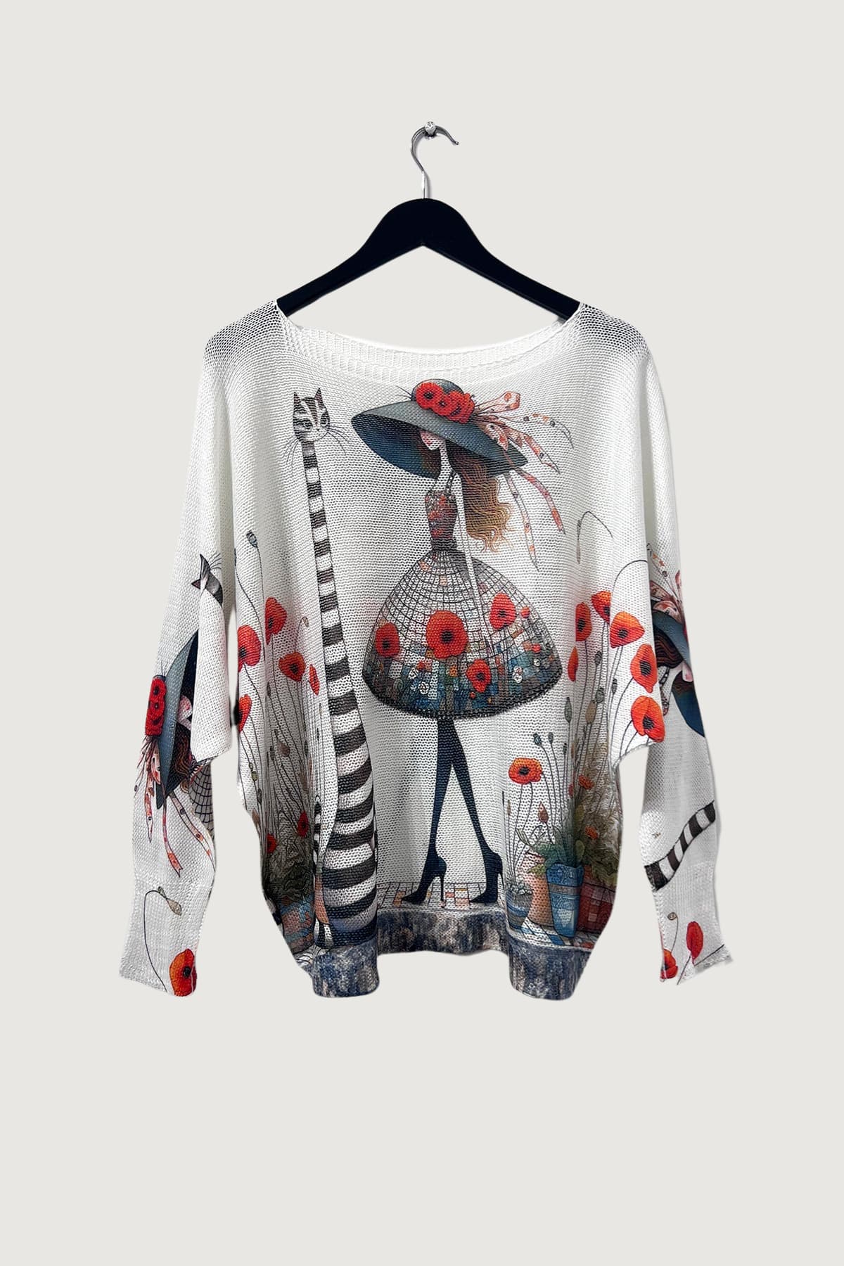 Mia Strada London Summer Fairytale Cats Batwing Top