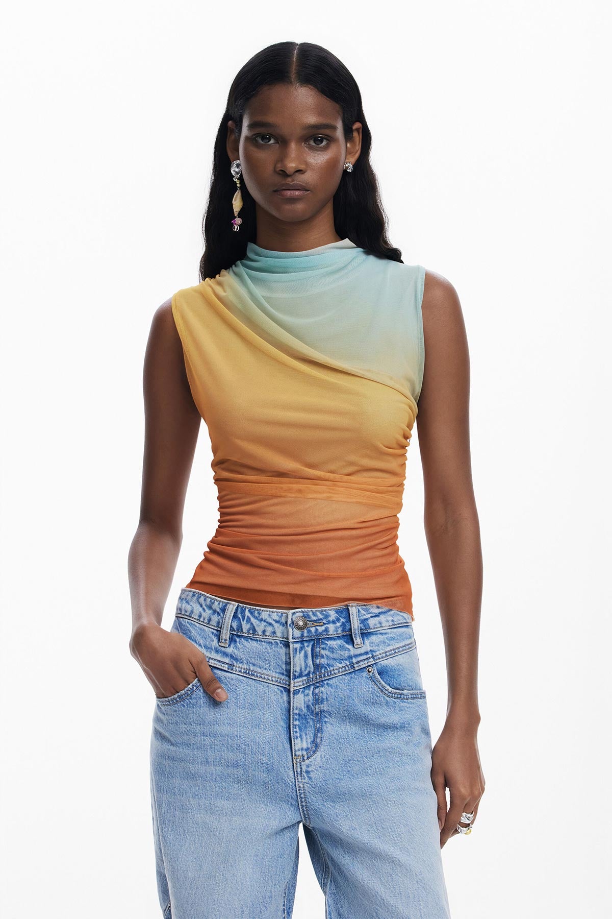 Desigual Sunset Draped T-Shirt