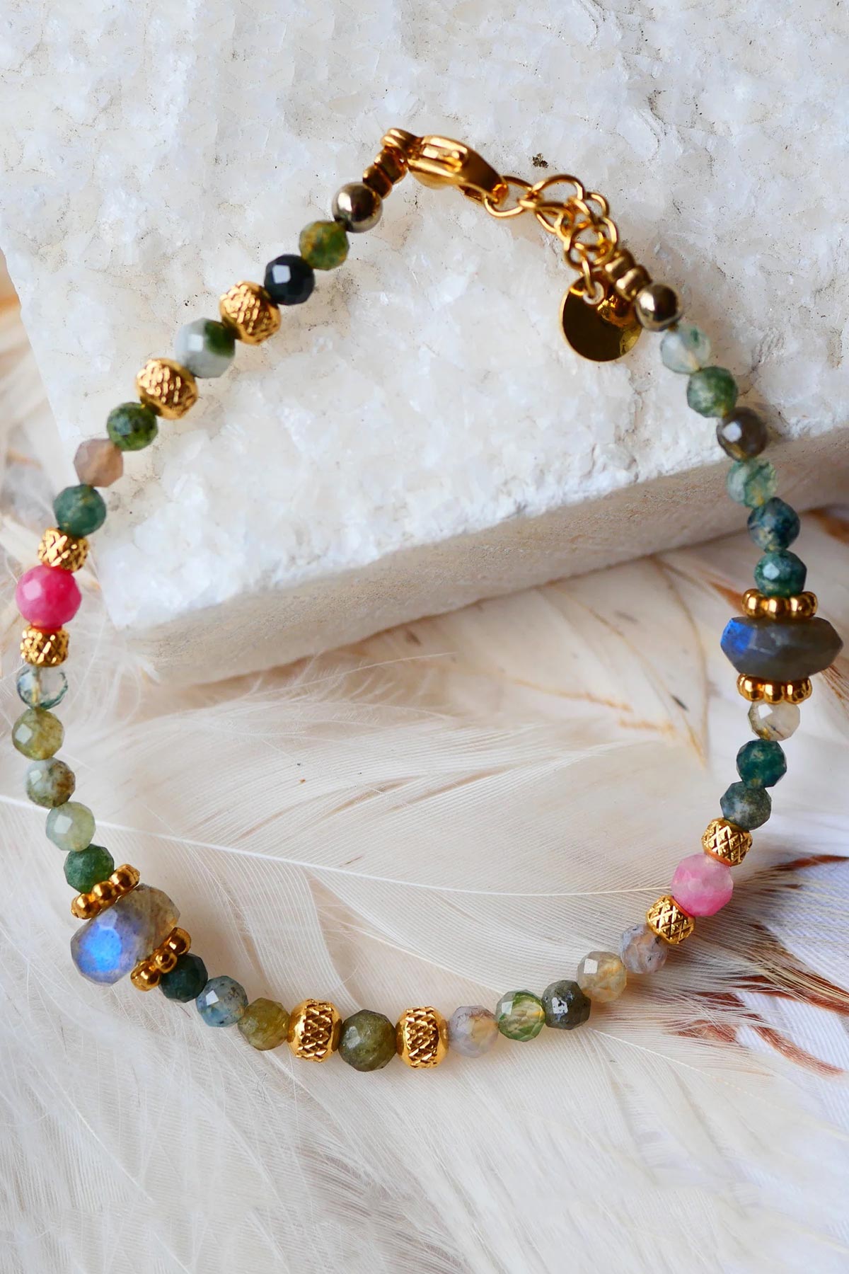 Ginandger Tatva Bracelet Indian Agate & Rhodonite