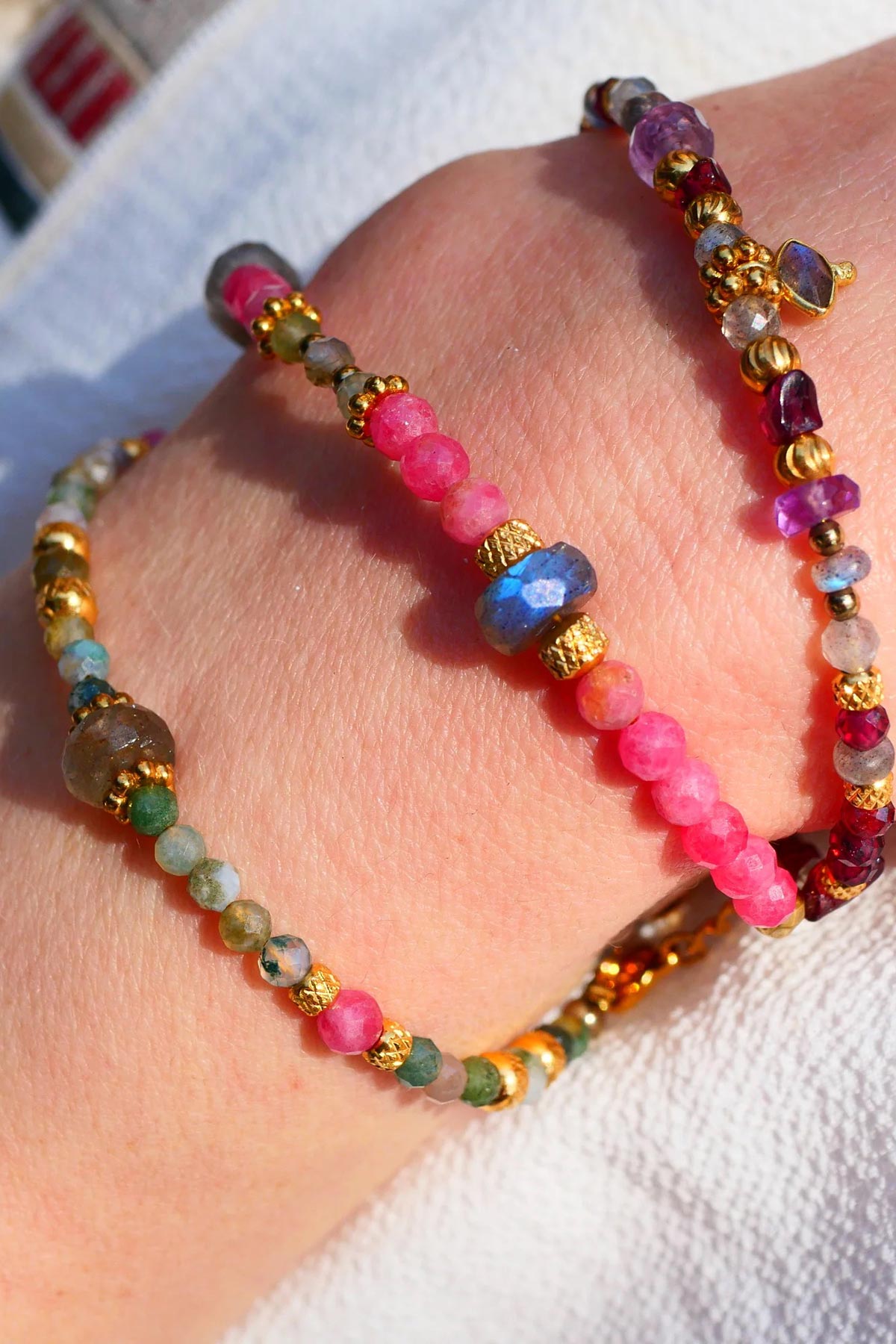 Ginandger Tatva Bracelet Indian Agate & Rhodonite