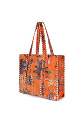 Conscious Yoga Collective The Ultimate Velvet Jungle Tote In Orange