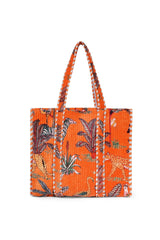 Conscious Yoga Collective The Ultimate Velvet Jungle Tote In Orange