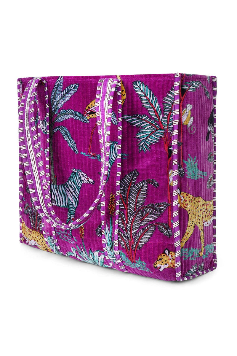 Conscious Yoga Collective The Ultimate Velvet Jungle Tote In Purple