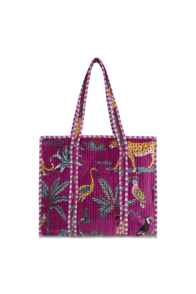 Conscious Yoga Collective The Ultimate Velvet Jungle Tote In Purple