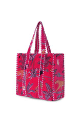 Conscious Yoga Collective The Ultimate Velvet Jungle Tote In Red