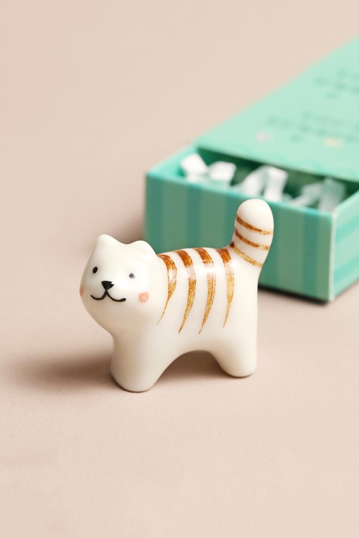 Lisa Angel Tiny Matchbox Ceramic Cat Token