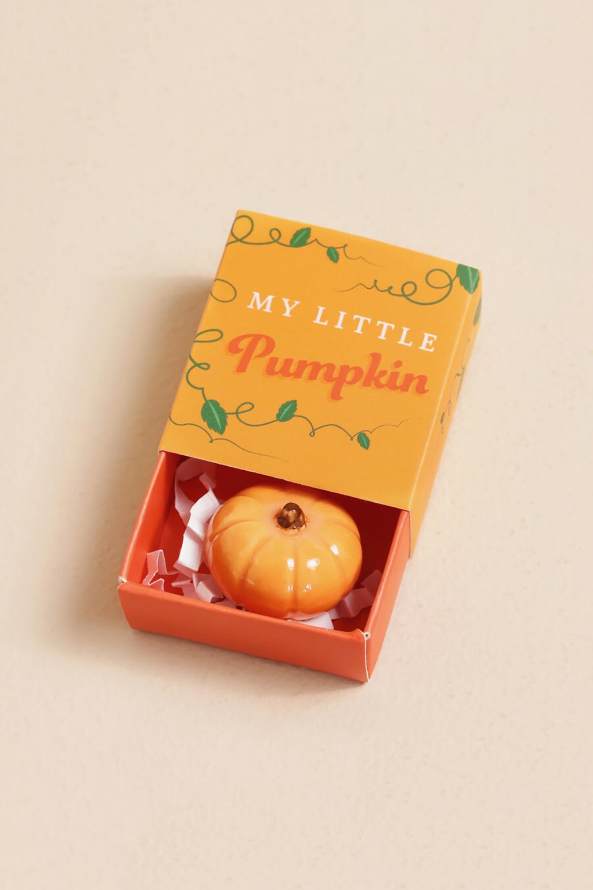 Lisa Angel Tiny Matchbox Ceramic Pumpkin Token