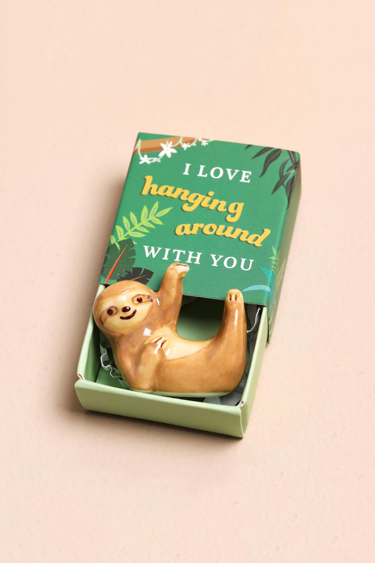Lisa Angel Tiny Matchbox Ceramic Sloth Token